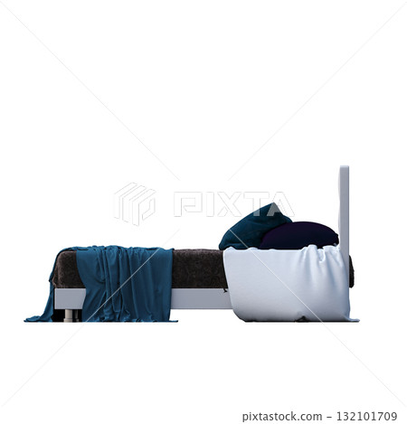 bed isolate on a transparent background, interior furniture, 3D illustration, cg render bed isolate on a transparent background, interior furniture, 3D illustration, cg render 132101709
