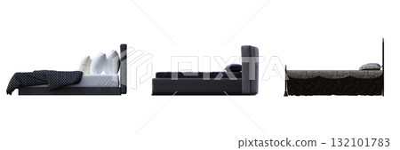 double bed isolated on a transparent background, furniture for the bedroom interior, 3D illustration, cg render double bed isolated on a transparent background, furniture for the bedroom interior, 3D illustration, cg render 132101783