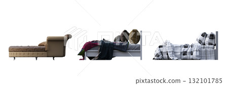 double bed isolated on a transparent background, furniture for the bedroom interior, 3D illustration, cg render double bed isolated on a transparent background, furniture for the bedroom interior, 3D illustration, cg render 132101785