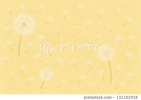 蒲公英系列：日式水彩背景與蒲公英絨毛 132102038
