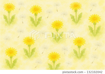 Dandelion series: A pattern of dandelions and fluff using watercolor bleeds Dandelion series: A pattern of dandelions and fluff using watercolor bleeds 132102042