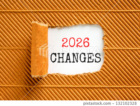 2026 Changes symbol. Concept words 2026 Changes on beautiful white paper. Beautiful brown paper background. Business and 2026 changes concept. Copy space. 2026 Changes symbol. Concept words 2026 Changes on beautiful white paper. Beautiful brown paper background. Business and 2026 changes concept. Copy space. 132102328