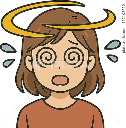 眼睛旋轉的女人的插圖 132102830