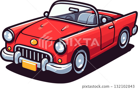 Illustration of a red convertible Illustration of a red convertible 132102843