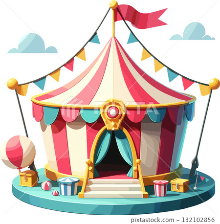 色彩繽紛的馬戲團帳篷 132102856