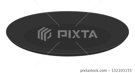 Black Empty Presentation Plate template Various Ingredients or Breakfast, lunch and dinner Template 132103155