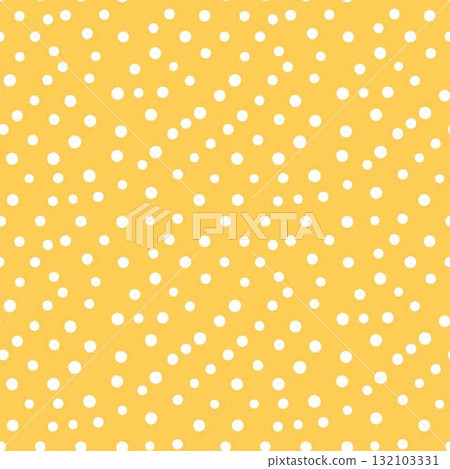 Seamless Pattern Butter Yellow Polka Dot Background with Small White Dots for Bright Summer Designs 132103331