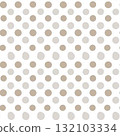Seamless Pattern Shabby Chic Polka Dots in Light Brown on White Background Vintage Decor Style 132103334