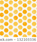 Seamless Pattern Shabby Chic Polka Dots in Butter Yellow on White Background Vintage Decor Style 132103336