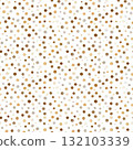 Seamless Pattern Shabby Chic Polka Dots Light Brown on White Background for Vintage Decor 132103339