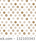 Seamless Pattern Shabby Chic Light Brown Polka Dots on White Background Vintage Home Decor Design 132103343