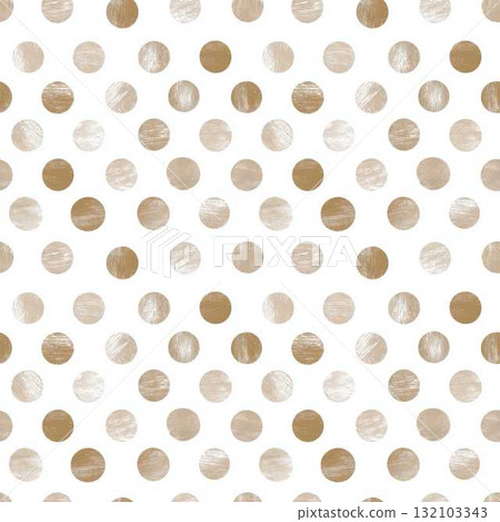 Seamless Pattern Shabby Chic Light Brown Polka Dots on White Background Vintage Home Decor Design 132103343