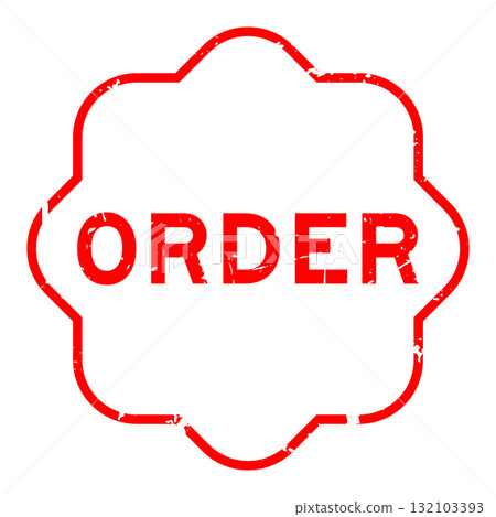 Grunge red order word rubber seal stamp on white background Grunge red order word rubber seal stamp on white background 132103393