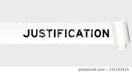 Ripped gray paper background that have word justification under torn part 132103415