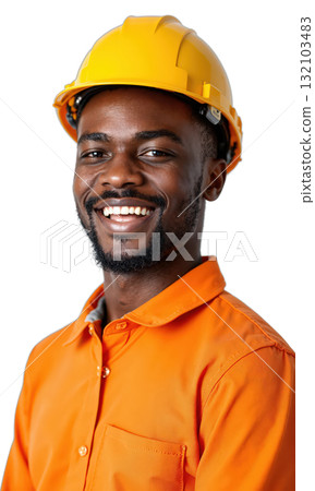Man Orange Shirt. A young Black man with short hair and a beard, wearing an orange collared shirt Man Orange Shirt. A young Black man with short hair and a beard, wearing an orange collared shirt 132103483