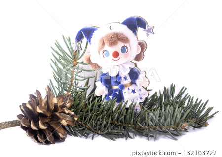 Christmas landscape with gifts and snow. Merry christmas and happy new year . 132103722