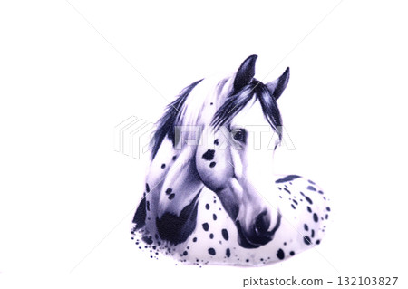 white horse on white color background isolated white horse on white color background isolated 132103827