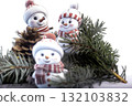 Christmas landscape with gifts and snow. Merry christmas and happy new year . Christmas celebration holiday background 132103832