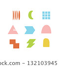 Collection of colorful geometric abstract shapes in soft pastel tones with playful, modern forms. Vector. Collection of colorful geometric abstract shapes in soft pastel tones with playful, modern forms. Vector. 132103945
