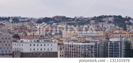 Aerial View of roof, street, building of Napoli at Italy 132103976