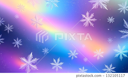 彩虹漸層雪花奇幻背景 132105117