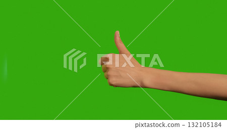 Gestures female Hand OKAY OK CLASS Everything is Good on a Green Background Gestures female Hand OKAY OK CLASS Everything is Good on a Green Background 132105184