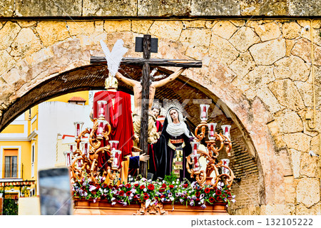 Holy Week festivities with the Brotherhood of the Third Word in Alcala de Guadaira, Seville, Andalusia 132105222
