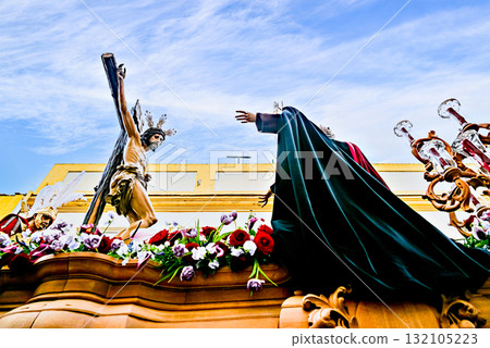 Holy Week festivities with the Brotherhood of the Third Word in Alcala de Guadaira, Seville, Andalusia 132105223