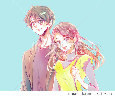 Men and women going out Autumn image 132105225