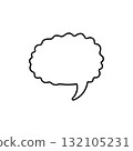 Speech bubble outline isolated on white background vector design 132105231