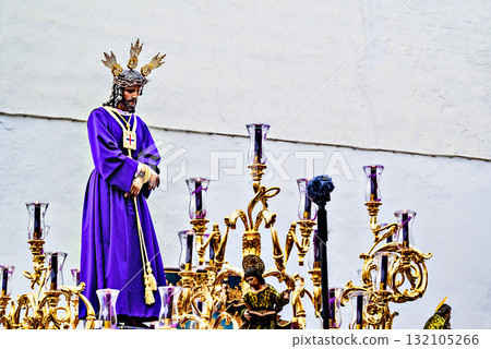 Holy Week celebrations with the procession of Jesus Cautivo in Alcala de Guadaira, Seville, Andalusia 132105266