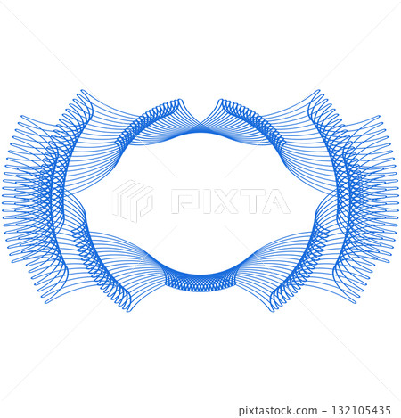 Simple blue line frames with double stroke. Monogram blank for text decoration. 132105435