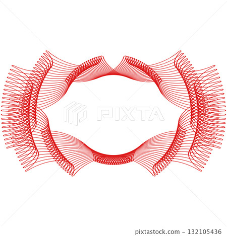 Simple red line frames with double stroke. Monogram blank for text decoration. 132105436