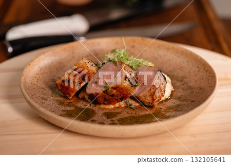 Pork Tenderloin Prepared for Serving, Pork Tenderloin Prepared for Serving, 132105641