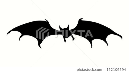 The bat is flying. Vector drawing The bat is flying. Vector drawing 132106394