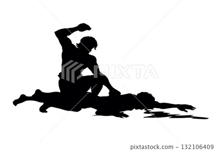 Cain and Abel. Vector drawing 132106409