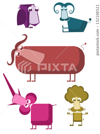 animal, vector, set 132106521