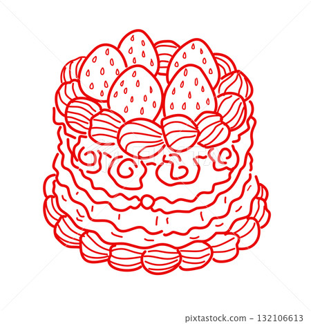Charming strawberry cream cake illustration vintage bakery dessert art coquette aesthetic kawaii sweet confectionery design romantic patisserie style elegant line art Charming strawberry cream cake illustration vintage bakery dessert art coquette aesthetic kawaii sweet confectionery design romantic patisserie style elegant line art 132106613