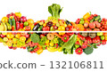 Colorful Mix of Organic Fruits and Vegetables Promoting Health and Balanced Diet for Family Nutrition 132106811