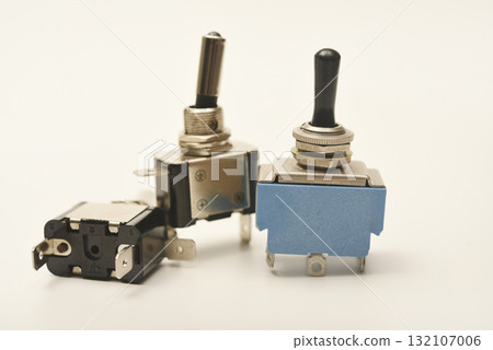 Small electric switches. Electric toggle switch. Blue switches. 132107006