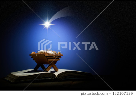 Nativity Scene with Star of Bethlehem 132107159