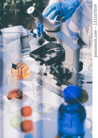 Researchers working in the clinical laboratory Researchers working in the clinical laboratory 132107859