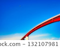 Red bridge in the blue sky Red bridge in the blue sky 132107981