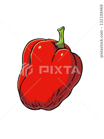 Paprika illustration color Paprika illustration color 132108469
