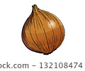 洋蔥插圖顏色 132108474