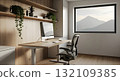 Modern Home Office With Mountain View 132109385