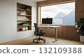 Modern Home Office With Mountain View 132109388
