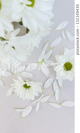 white flowers on a linen fabric background white flowers on a linen fabric background 132109430