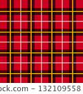 Traditional tartan check pattern background material with striking red and black lines 132109558