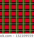 A calm tartan check pattern background material with striking red and beige lines 132109559